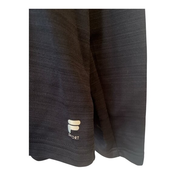 FILA Sport Men’s XXL Quarter Zip Pullover Black Neon Trim Long Sleeve Shirt - Picture 3 of 6